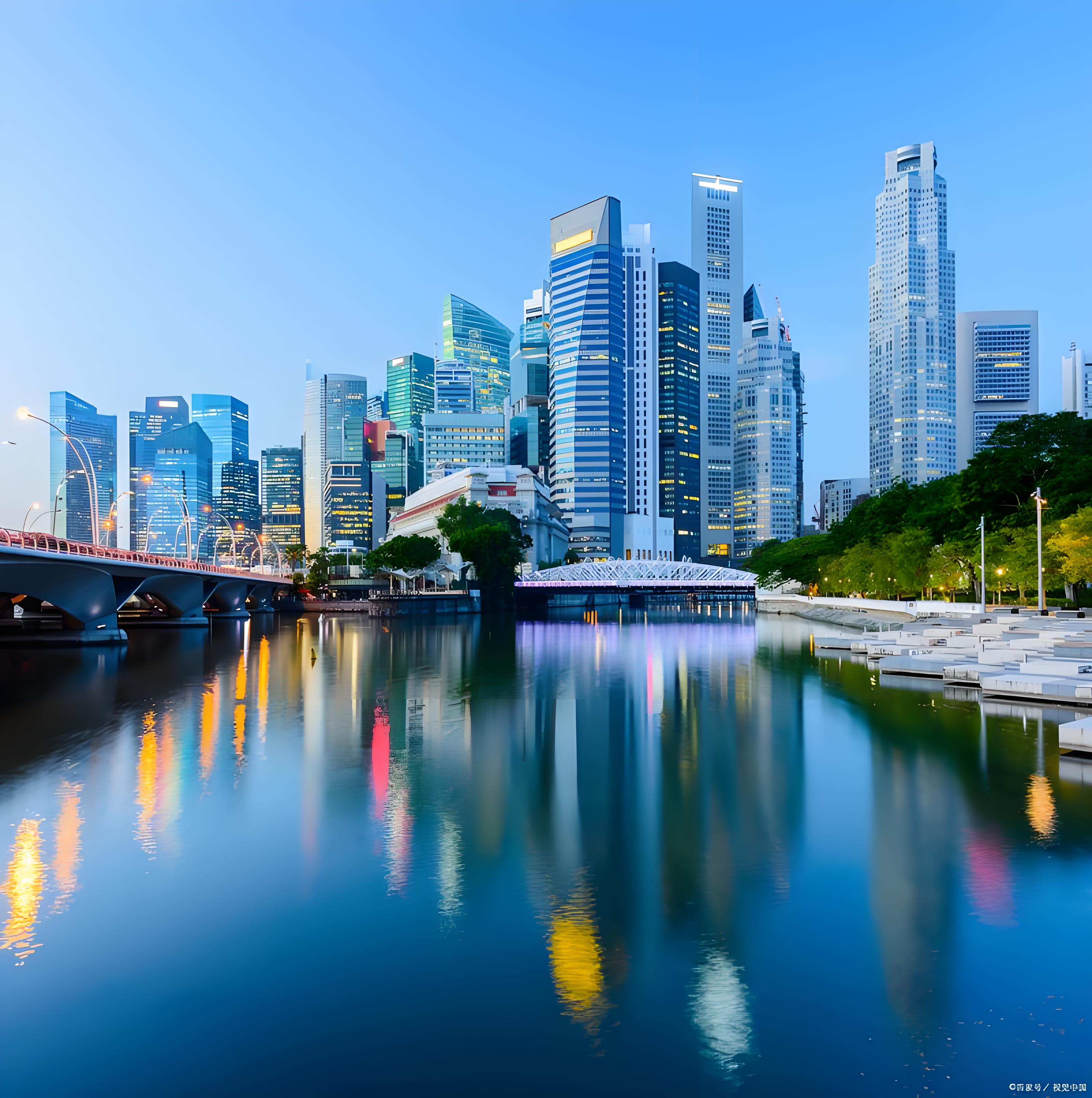 Singapore business district skyline